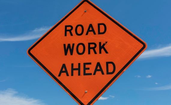 road work ahead sign