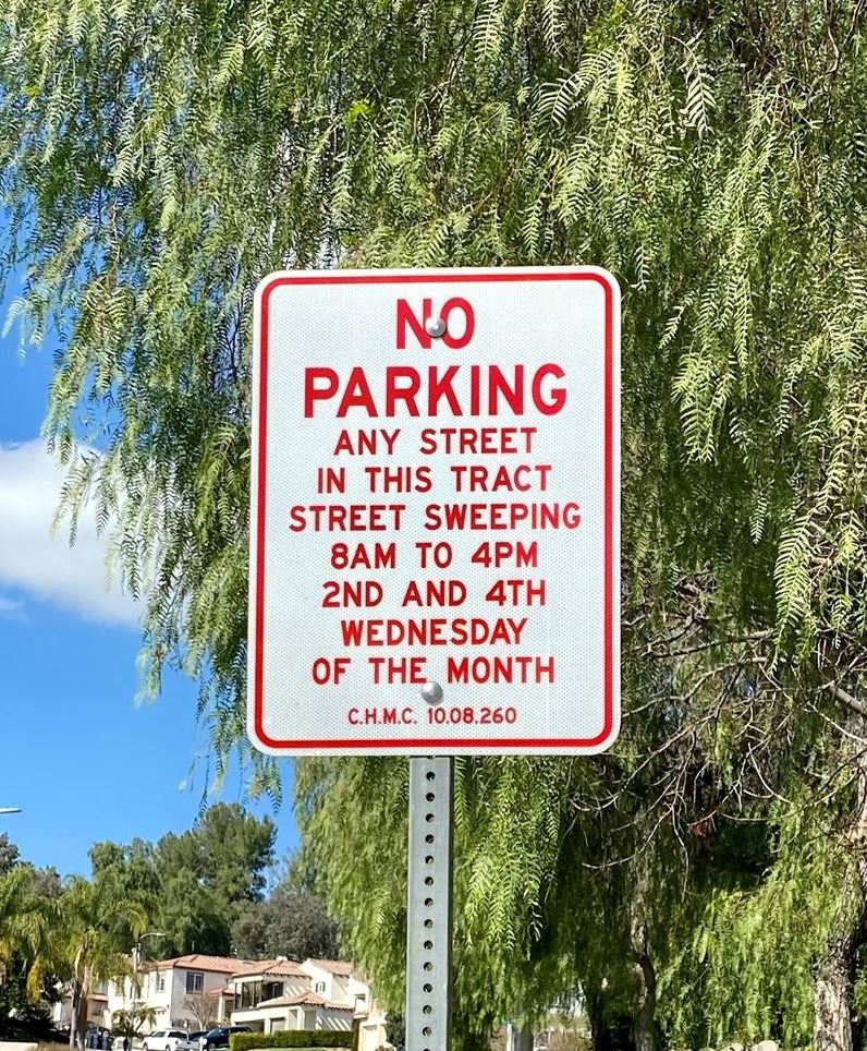 Street Sweeping Sign