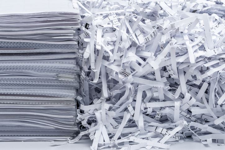 Photo of shredded documents
